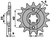 Cenový Hit PBR řetězové kolo přední 576 19 18NC YAMAHA XT 350 85-00 (JTF576.19) (MADE IN ITALY)